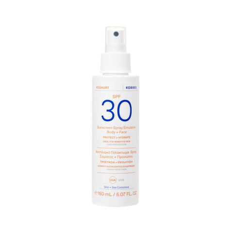 Yoghurt Sonnenspray-Emulsion für Gesicht und Körper SPF30